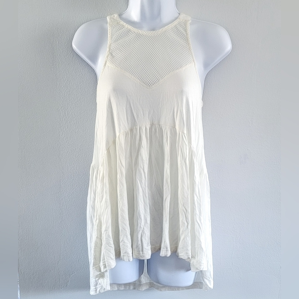 S NWT Athropologie POL Babydoll Bohemian Sleevless High Low Crochet Cottagecore